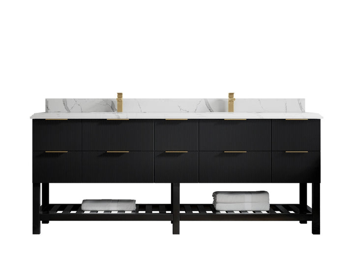 Catalina 84 in W x 22 in D Free Standing Reeded Double Sink Bathroom Vanity - photo 23