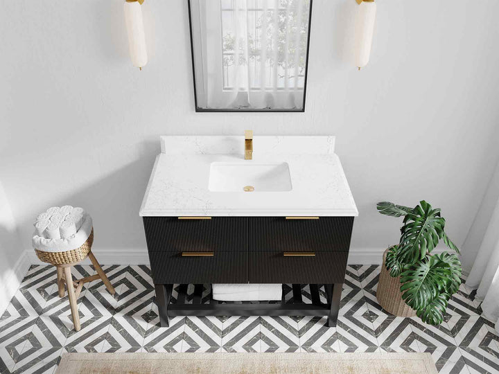 Catalina 42 in W x 22 in D Free Standing Reeded Single Sink Bathroom Vanity - photo 23