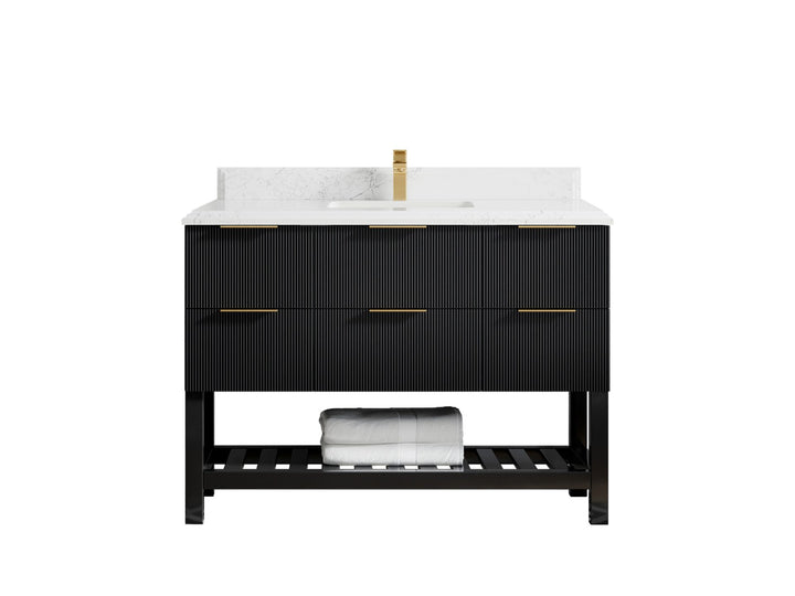 Catalina 48 in W x 22 in D Free Standing Reeded Single Sink Bathroom Vanity - photo 16