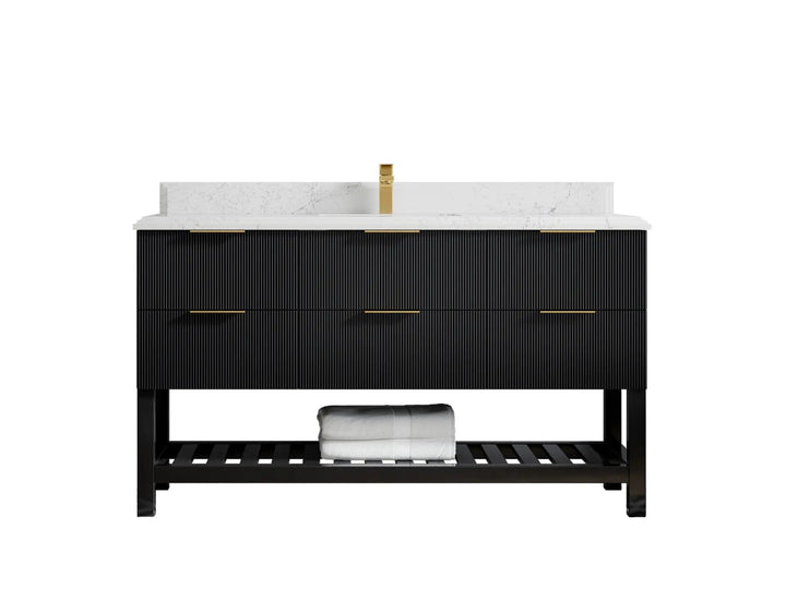 Catalina 60 in W x 22 in D Free Standing Reeded Single Sink Bathroom Vanity - photo 27