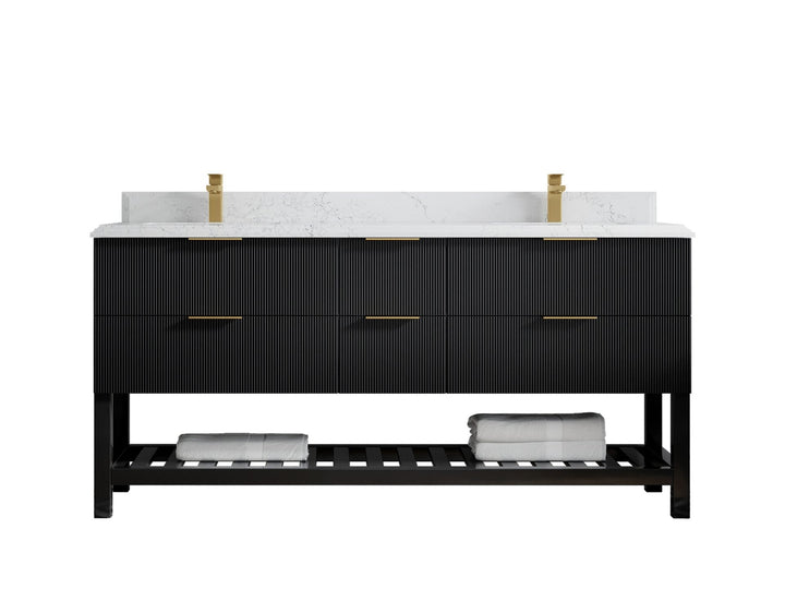Catalina 72 in W x 22 in D Free Standing Reeded Double Sink Bathroom Vanity - photo 25