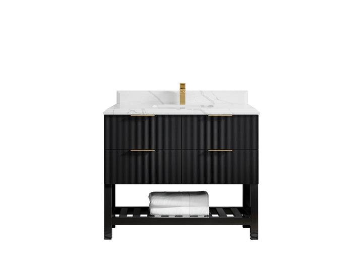 Catalina 42 in W x 22 in D Free Standing Reeded Single Sink Bathroom Vanity - photo 22