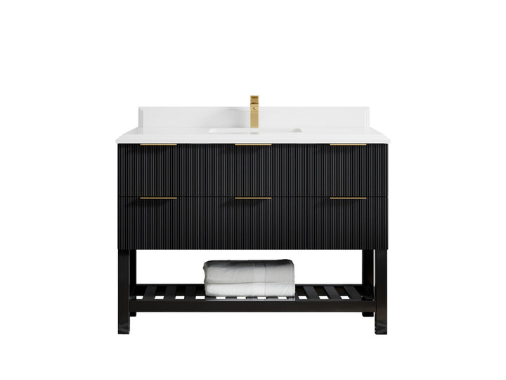 Catalina 48 in W x 22 in D Free Standing Reeded Single Sink Bathroom Vanity - photo 17