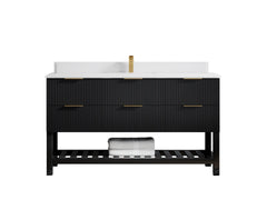 Catalina 60 in W x 22 in D Free Standing Reeded Single Sink Bathroom Vanity - photo 25
