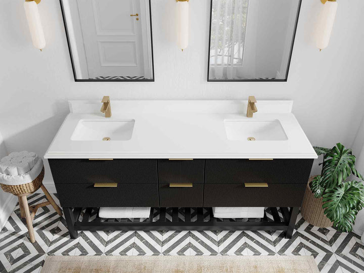 Catalina 72 in W x 22 in D Free Standing Reeded Double Sink Bathroom Vanity - photo 26