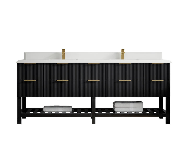 Catalina 84 in W x 22 in D Free Standing Reeded Double Sink Bathroom Vanity - photo 27