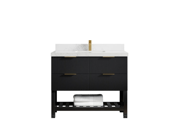 Catalina 42 in W x 22 in D Free Standing Reeded Single Sink Bathroom Vanity - photo 28