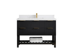 Catalina 48 in W x 22 in D Free Standing Reeded Single Sink Bathroom Vanity - photo 25