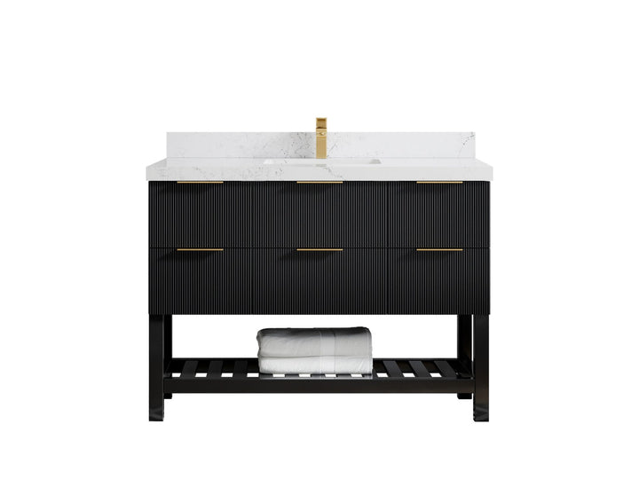Catalina 48 in W x 22 in D Free Standing Reeded Single Sink Bathroom Vanity - photo 18