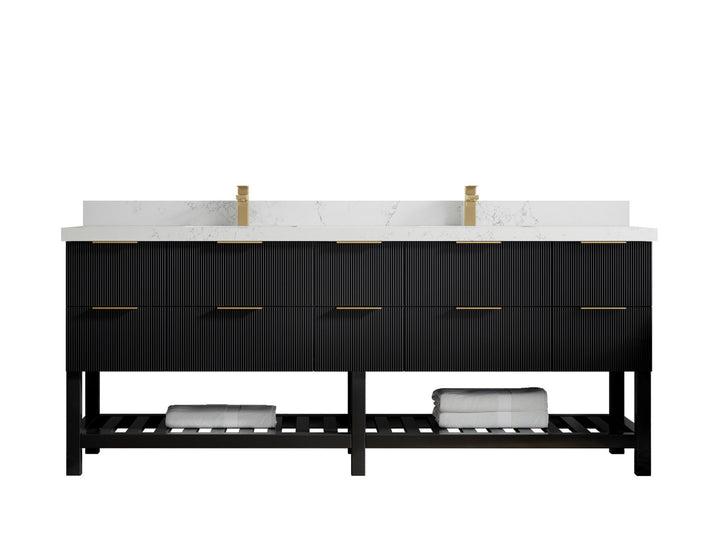 Catalina 84 in W x 22 in D Free Standing Reeded Double Sink Bathroom Vanity - photo 29