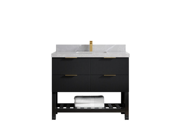 Catalina 42 in W x 22 in D Free Standing Reeded Single Sink Bathroom Vanity - photo 30