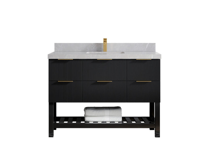 Catalina 48 in W x 22 in D Free Standing Reeded Single Sink Bathroom Vanity - photo 19