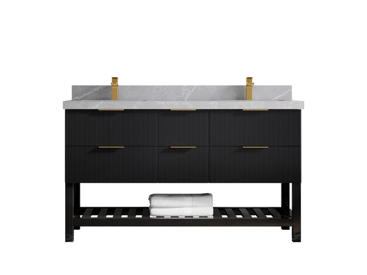 Catalina 60 in W x 22 in D Free Standing Reeded Double Sink Bathroom Vanity - photo 31