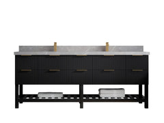 Catalina 84 in W x 22 in D Free Standing Reeded Double Sink Bathroom Vanity - photo 25