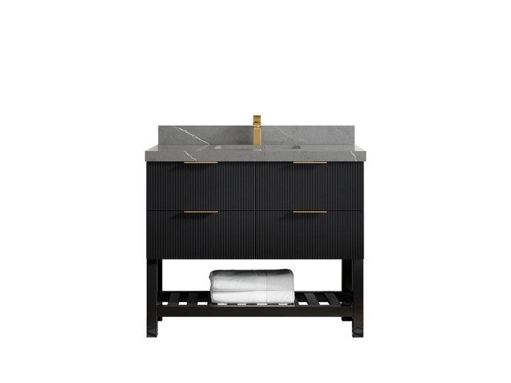 Catalina 42 in W x 22 in D Free Standing Reeded Single Sink Bathroom Vanity - photo 32