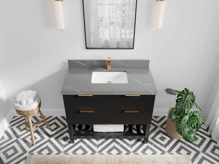 Catalina 42 in W x 22 in D Free Standing Reeded Single Sink Bathroom Vanity - photo 31