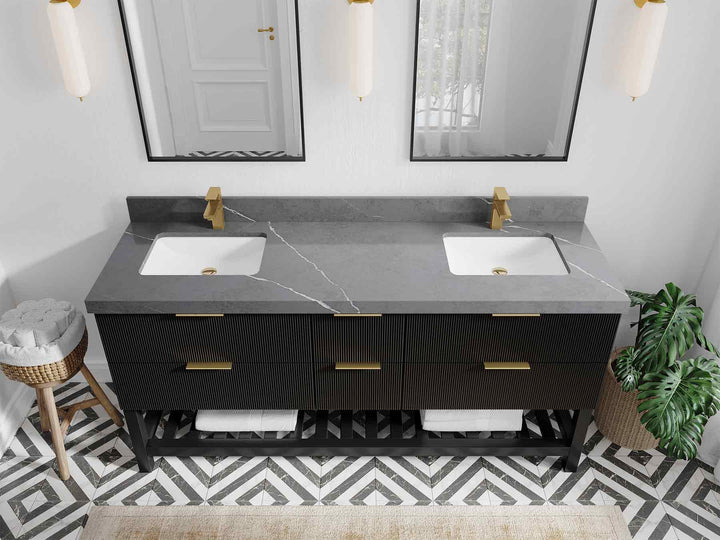 Catalina 72 in W x 22 in D Free Standing Reeded Double Sink Bathroom Vanity - photo 32