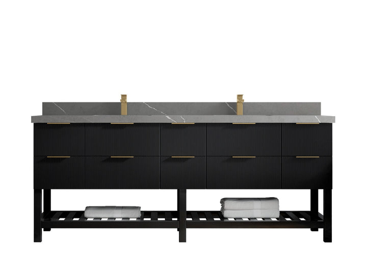 Catalina 84 in W x 22 in D Free Standing Reeded Double Sink Bathroom Vanity - photo 33