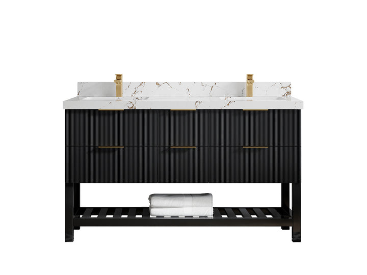 Catalina 60 in W x 22 in D Free Standing Reeded Double Sink Bathroom Vanity - photo 39