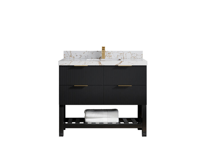 Catalina 42 in W x 22 in D Free Standing Reeded Single Sink Bathroom Vanity - photo 40
