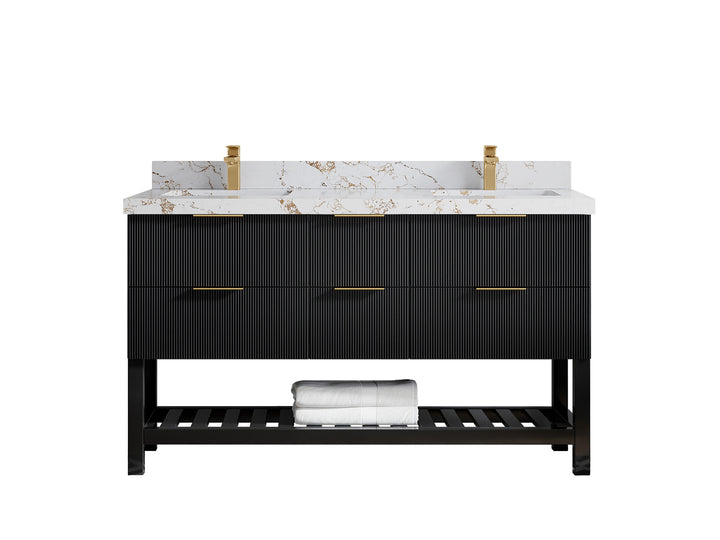 Catalina 60 in W x 22 in D Free Standing Reeded Double Sink Bathroom Vanity - photo 41