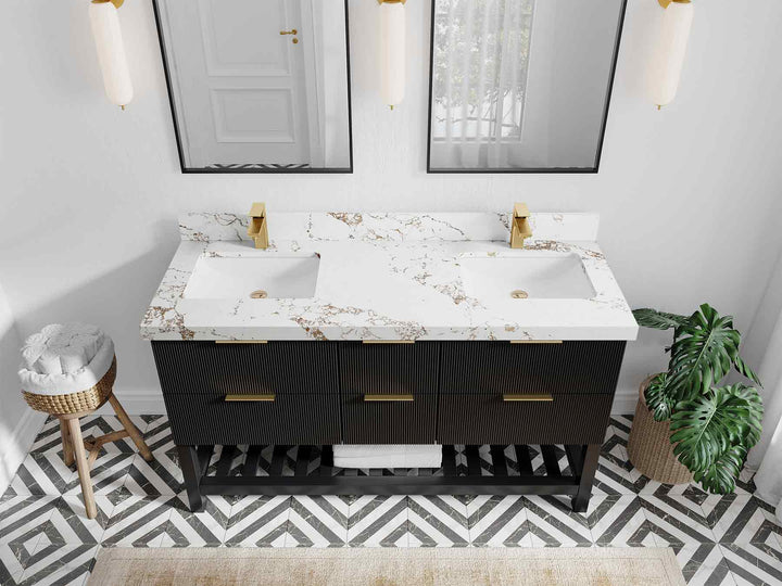 Catalina 60 in W x 22 in D Free Standing Reeded Double Sink Bathroom Vanity - photo 40