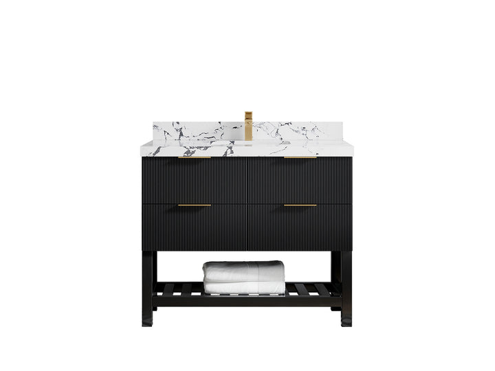 Catalina 42 in W x 22 in D Free Standing Reeded Single Sink Bathroom Vanity - photo 42