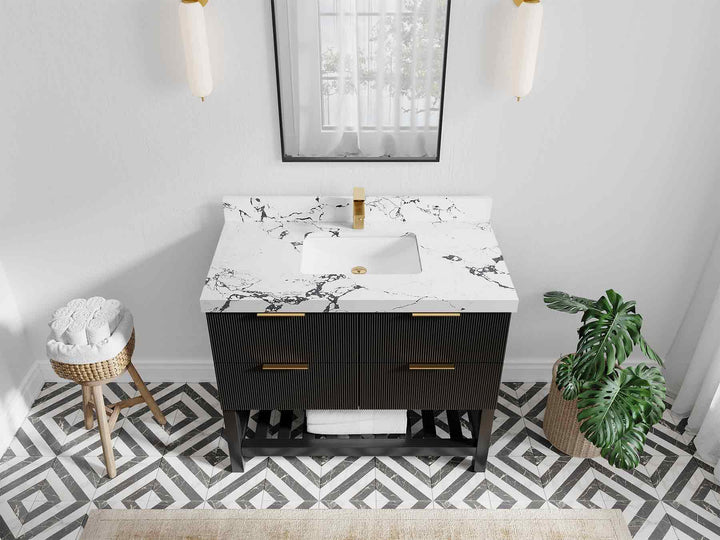 Catalina 42 in W x 22 in D Free Standing Reeded Single Sink Bathroom Vanity - photo 41