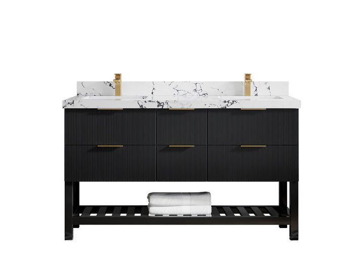 Catalina 60 in W x 22 in D Free Standing Reeded Double Sink Bathroom Vanity - photo 43