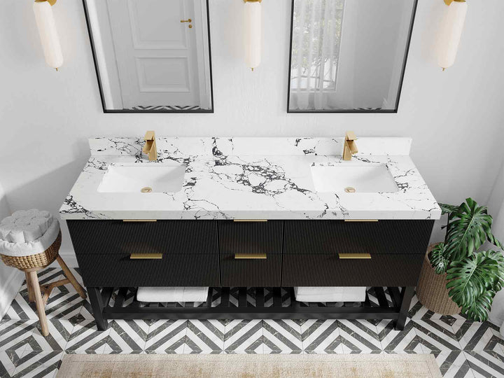 Catalina 72 in W x 22 in D Free Standing Reeded Double Sink Bathroom Vanity - photo 42