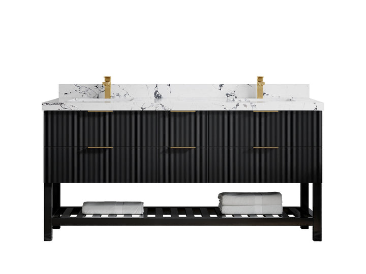 Catalina 72 in W x 22 in D Free Standing Reeded Double Sink Bathroom Vanity - photo 43