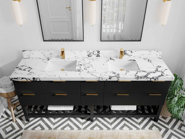 Catalina 84 in W x 22 in D Free Standing Reeded Double Sink Bathroom Vanity - photo 44