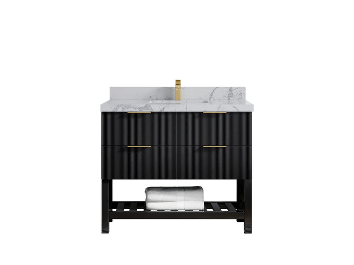 Catalina 42 in W x 22 in D Free Standing Reeded Single Sink Bathroom Vanity - photo 34