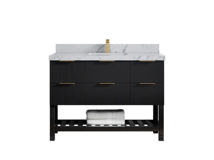 Catalina 48 in W x 22 in D Free Standing Reeded Single Sink Bathroom Vanity - photo 20