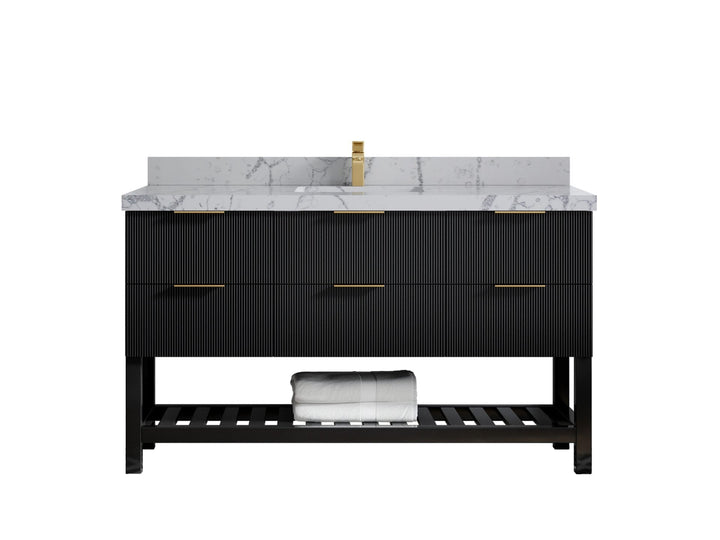 Catalina 60 in W x 22 in D Free Standing Reeded Single Sink Bathroom Vanity - photo 35