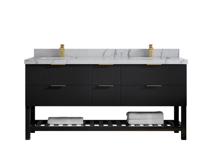 Catalina 72 in W x 22 in D Free Standing Reeded Double Sink Bathroom Vanity - photo 35