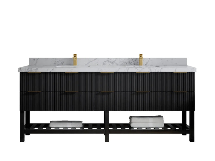Catalina 84 in W x 22 in D Free Standing Reeded Double Sink Bathroom Vanity - photo 35