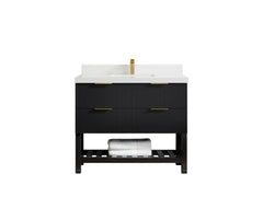 Catalina 42 in W x 22 in D Free Standing Reeded Single Sink Bathroom Vanity - photo 30
