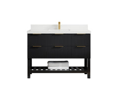 Catalina 48 in W x 22 in D Free Standing Reeded Single Sink Bathroom Vanity - photo 37