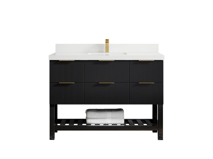 Catalina 48 in W x 22 in D Free Standing Reeded Single Sink Bathroom Vanity - photo 21