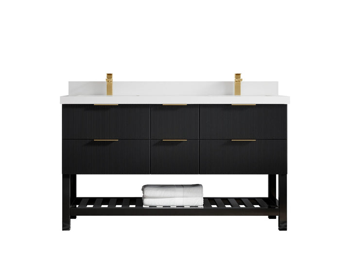 Catalina 60 in W x 22 in D Free Standing Reeded Double Sink Bathroom Vanity - photo 37
