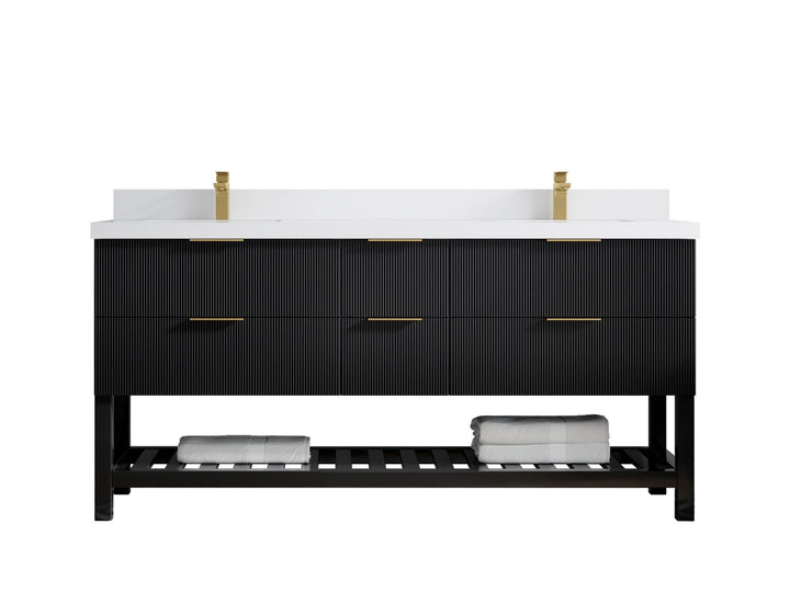 Catalina 72 in W x 22 in D Free Standing Reeded Double Sink Bathroom Vanity - photo 37