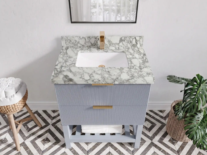 Catalina 30 in W x 22 in D Free Standing Reeded Single Sink Bathroom Vanity - photo 24