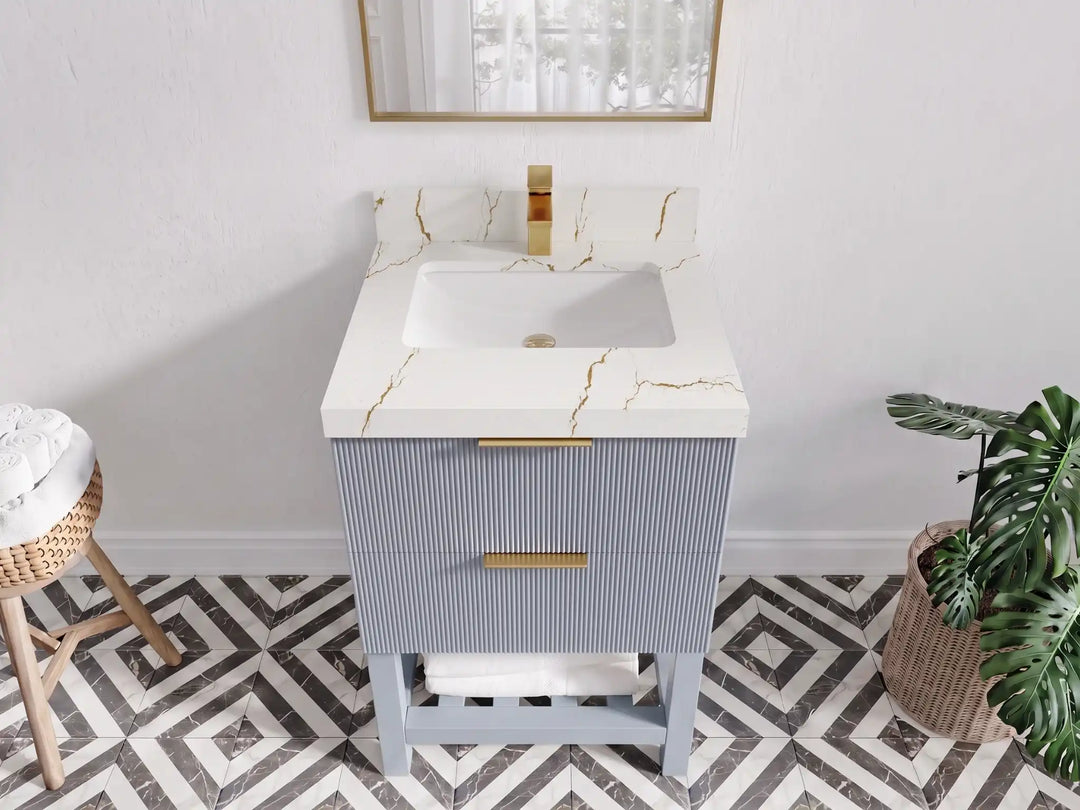 Catalina 24 in. W x 22 in. D Single Sink Bathroom Vanity | 
              
                Blue Heather
                
                  
             - CAT_BLU_WHQZ_24 - photo №13