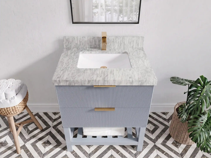 Catalina 30 in W x 22 in D Free Standing Reeded Single Sink Bathroom Vanity - photo 36