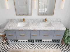 Catalina 84 in W x 22 in D Free Standing Reeded Double Sink Bathroom Vanity - photo 11