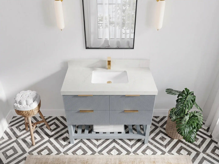 Catalina 42 in W x 22 in D Free Standing Reeded Single Sink Bathroom Vanity - photo 24
