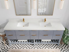 Catalina 84 in W x 22 in D Free Standing Reeded Double Sink Bathroom Vanity - photo 12
