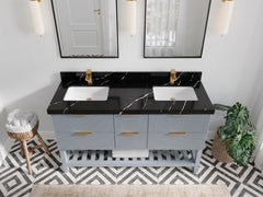 Catalina 60 in W x 22 in D Free Standing Reeded Double Sink Bathroom Vanity - photo 8