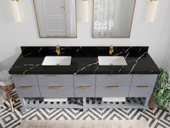 Catalina 84 in W x 22 in D Free Standing Reeded Double Sink Bathroom Vanity - photo 6